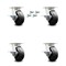 Service Caster 5 Inch Kingpinless Rubber on Steel Wheel Caster Set Brake and Swivel Lock SCC SCC-KP30S520-RSR-SLB-BSL-4 - alternate 1